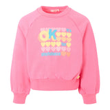 Billieblush Felpa Chiusa Girocollo tinta unita con Stampa Rosa Fluo per Neonata U21035N ROSA FLUO BillIEBLUSH 