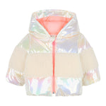 Billieblush Giubbino tinta unita con Cappuccoo E Pelliccia Panna per Neonata U21246 PANNA BillIEBLUSH 