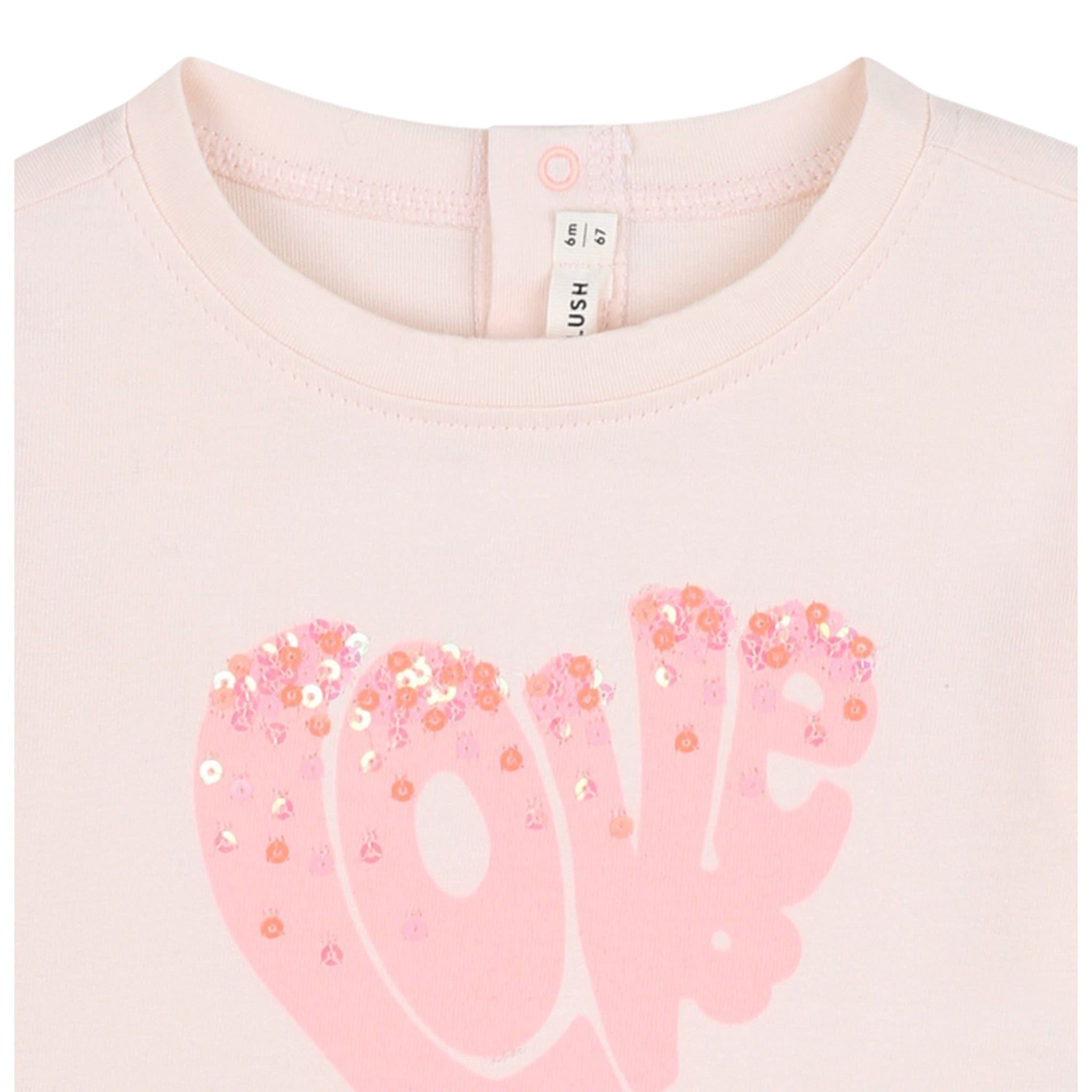 Billieblush Shirt Girocollo tinta unita con Stampa Rosa per Neonata U21266 ROSA BillIEBLUSH 