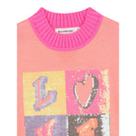Billieblush Abito Manica Lunga tinta unita con Paillettes Pesca per Bambina U21283 PESCA BillIEBLUSH 
