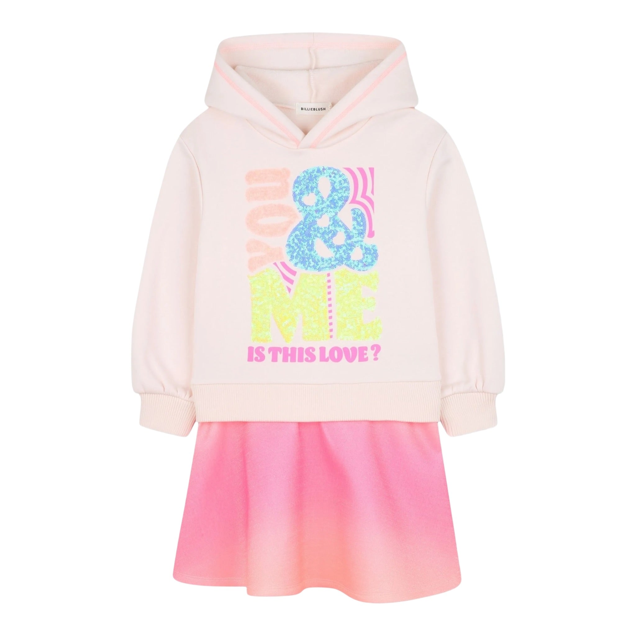 Billieblush Abito Felpa Manica Lunga Bicolore Rosa per Bambina U21284 ROSA BillIEBLUSH 