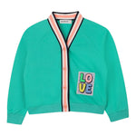 Billieblush Felpa con Bottoni tinta unita con Ricamo Verde per Bambina U21390 VERDE BillIEBLUSH 