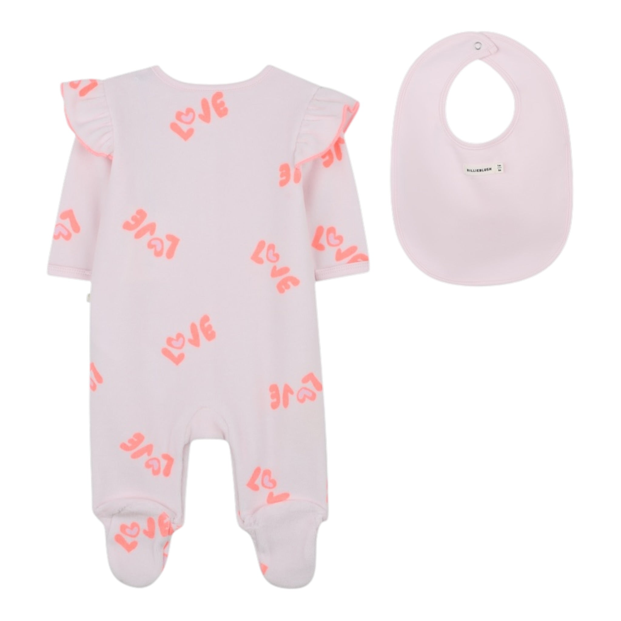 Billieblush Tutina Manica Lunga In Cinigia con Bavetta Rosa per Neonata U21440 ROSA BillIEBLUSH 