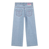 Billieblush Jeans tinta unita con Ricami Azzurro per Bambina U21591 AZZURRO BillIEBLUSH 