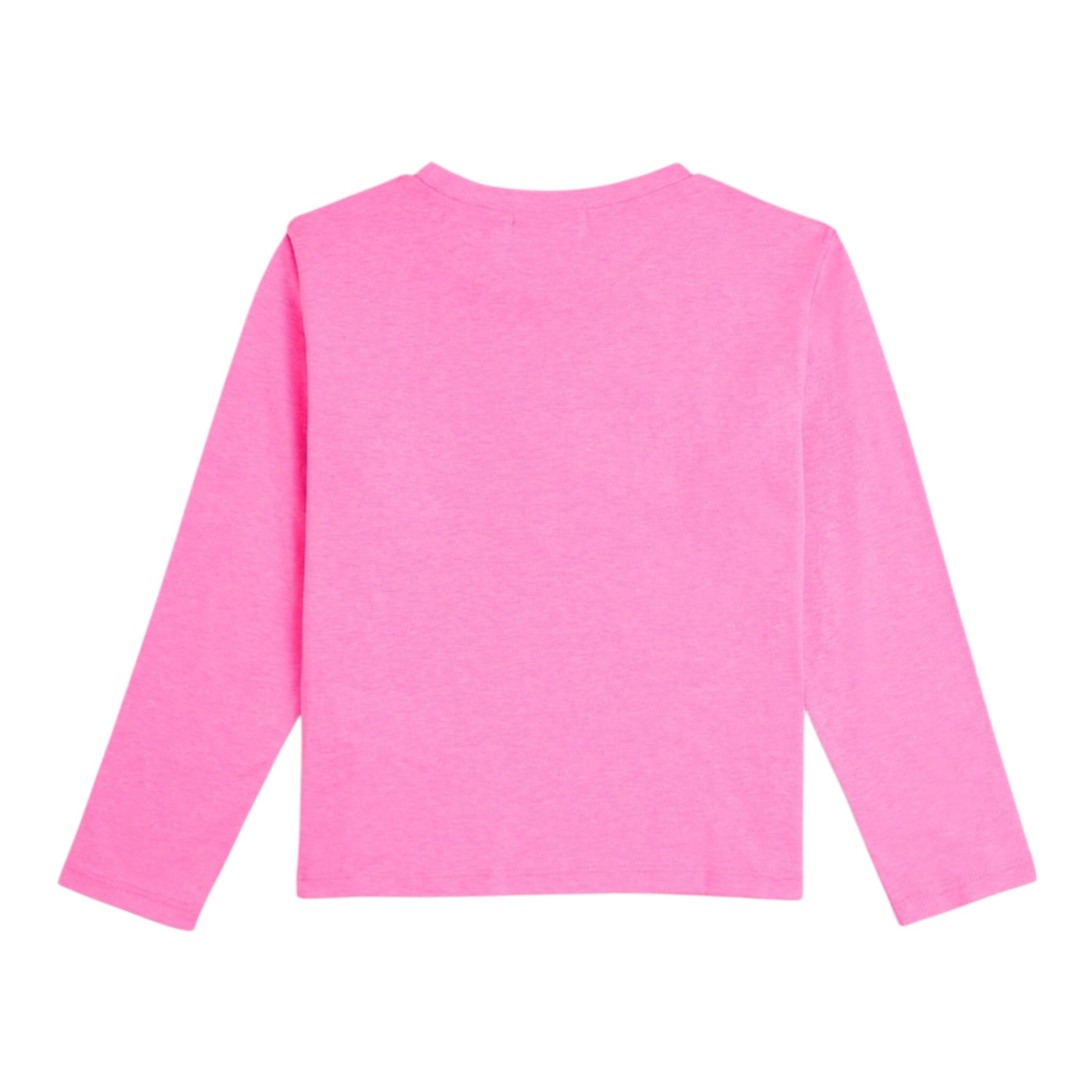 Billieblush Shirt Girocollo tinta unita con Stampa Rosa Fluo per Bambina U21606 ROSA FLUO BillIEBLUSH 