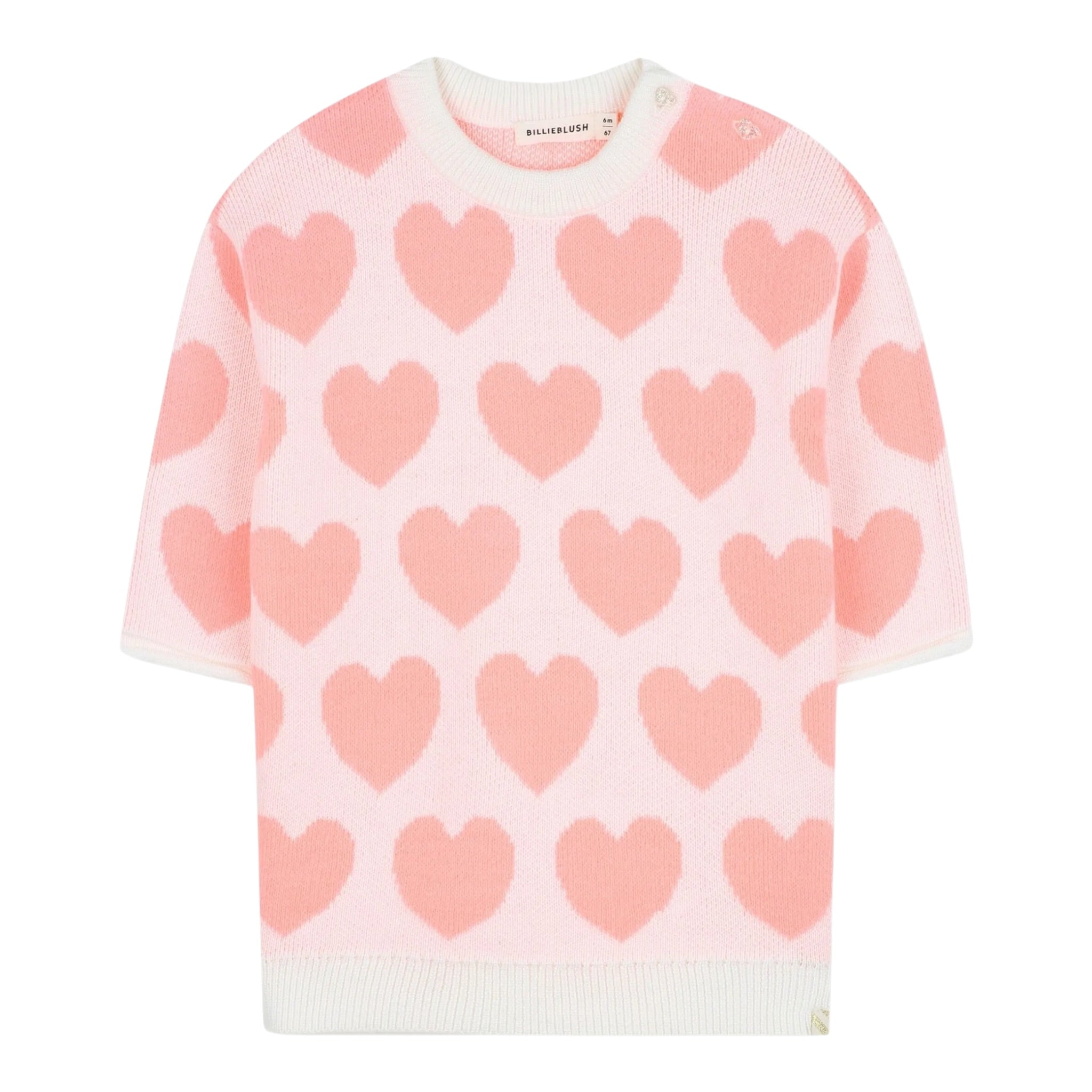 Billieblush Abito Manica Lunga Fantasia Cuori Rosa per Neonata U21656 ROSA BillIEBLUSH 
