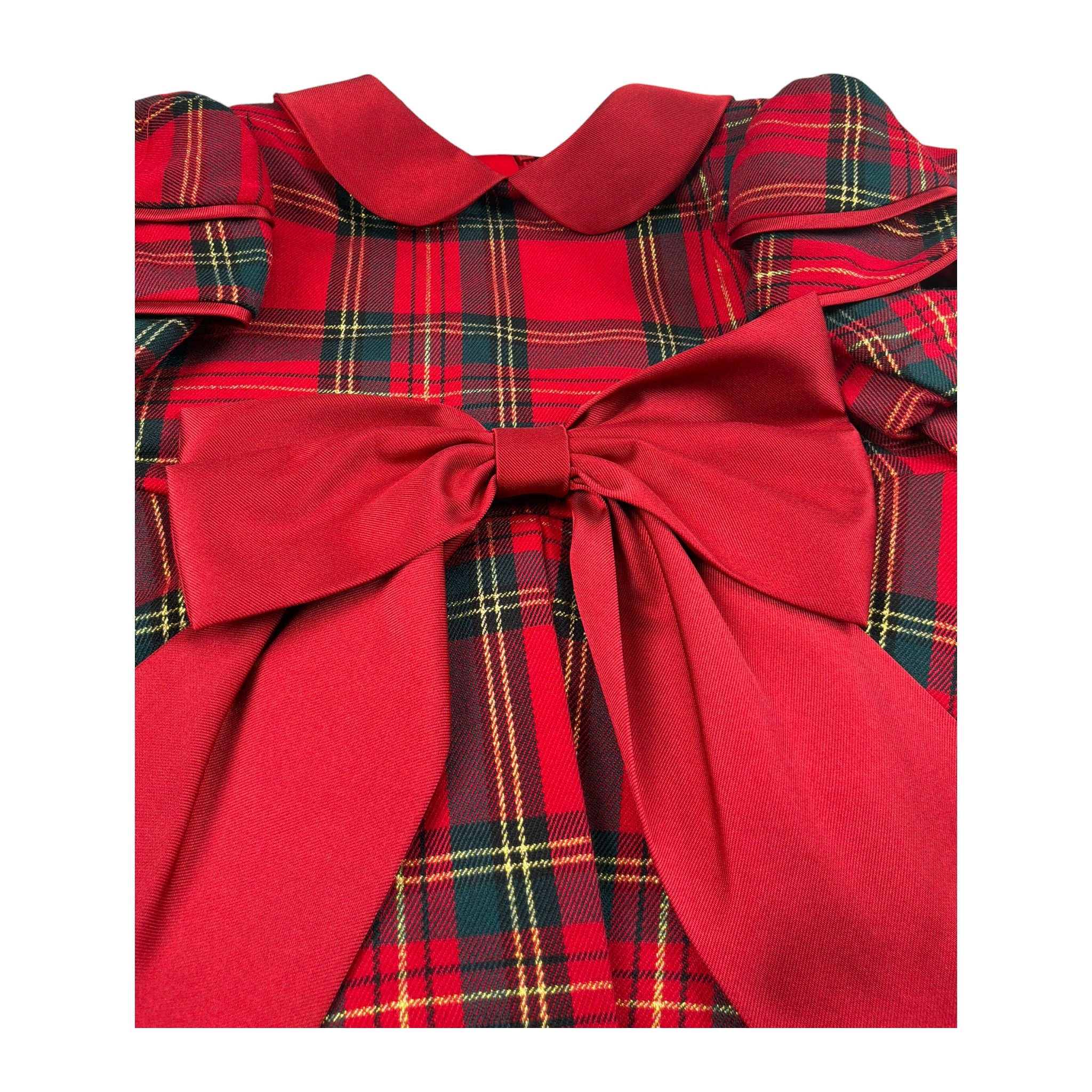 Bimbalo Abito Manica Lunga Fantasia Scozzese Rosso per Bambina 7872 ROSSO BIMBALO 