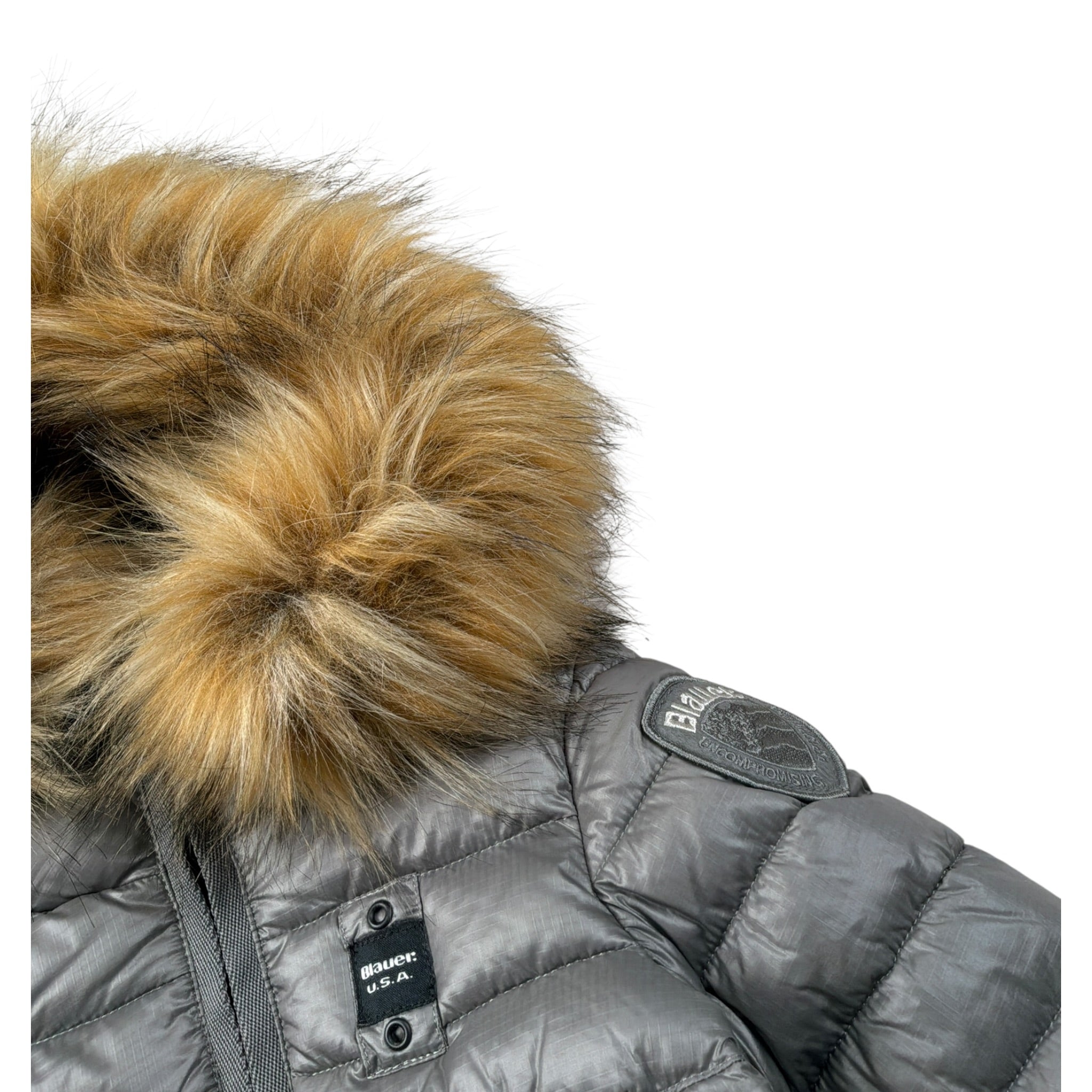 Blauer Giubbino tinta unita con Zip E Cappuccio Grigio per Neonata 23WBLGC02215 GRIGIO BLAUER 