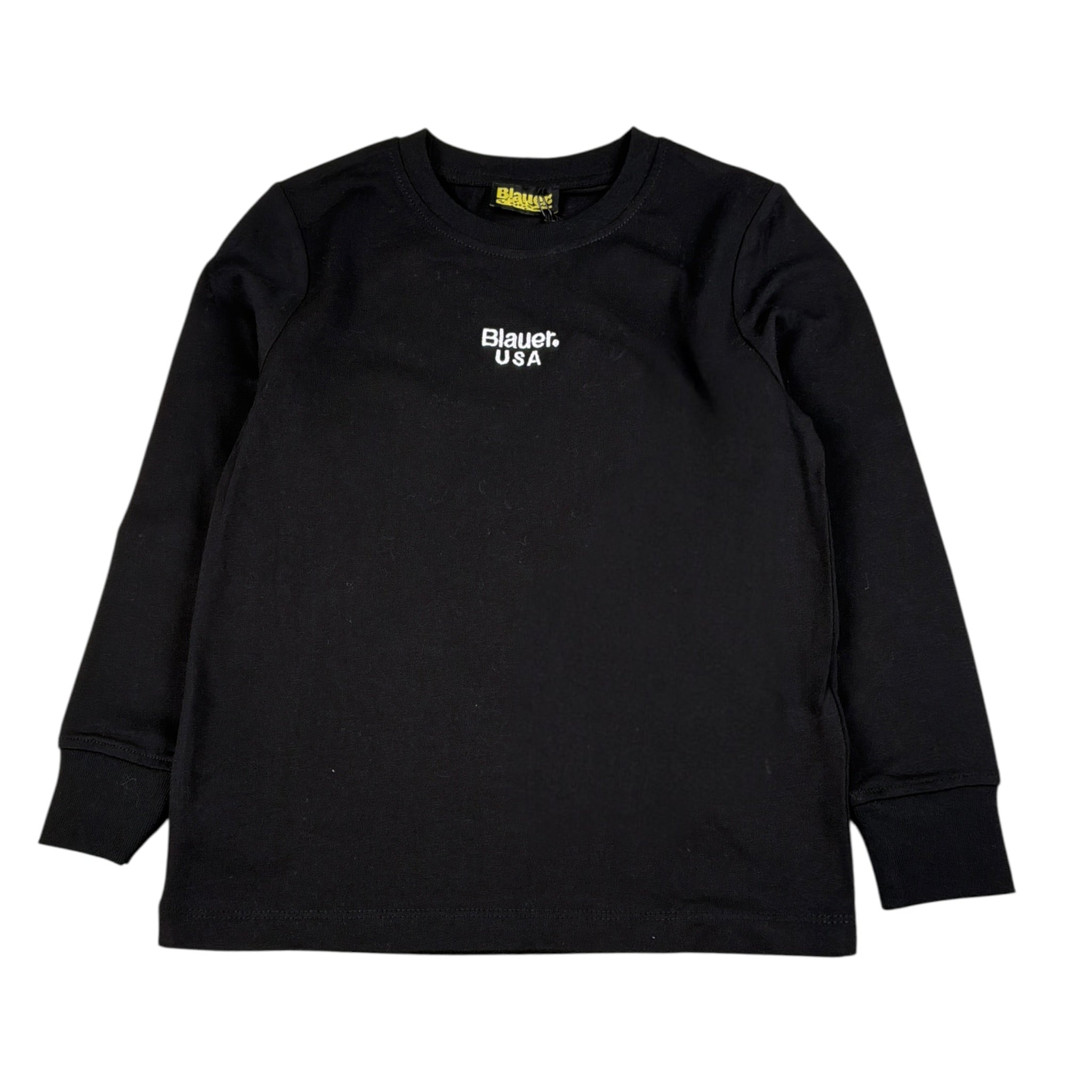 Blauer Shirt tinta unita con Stampa Nero per Bambino 25BLKH01476 NERO BLAUER 