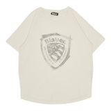 Blauer T-Shirt tinta unita con Stampa Bianco per Bambina 25SBLGH02495 BIANCO BLAUER 