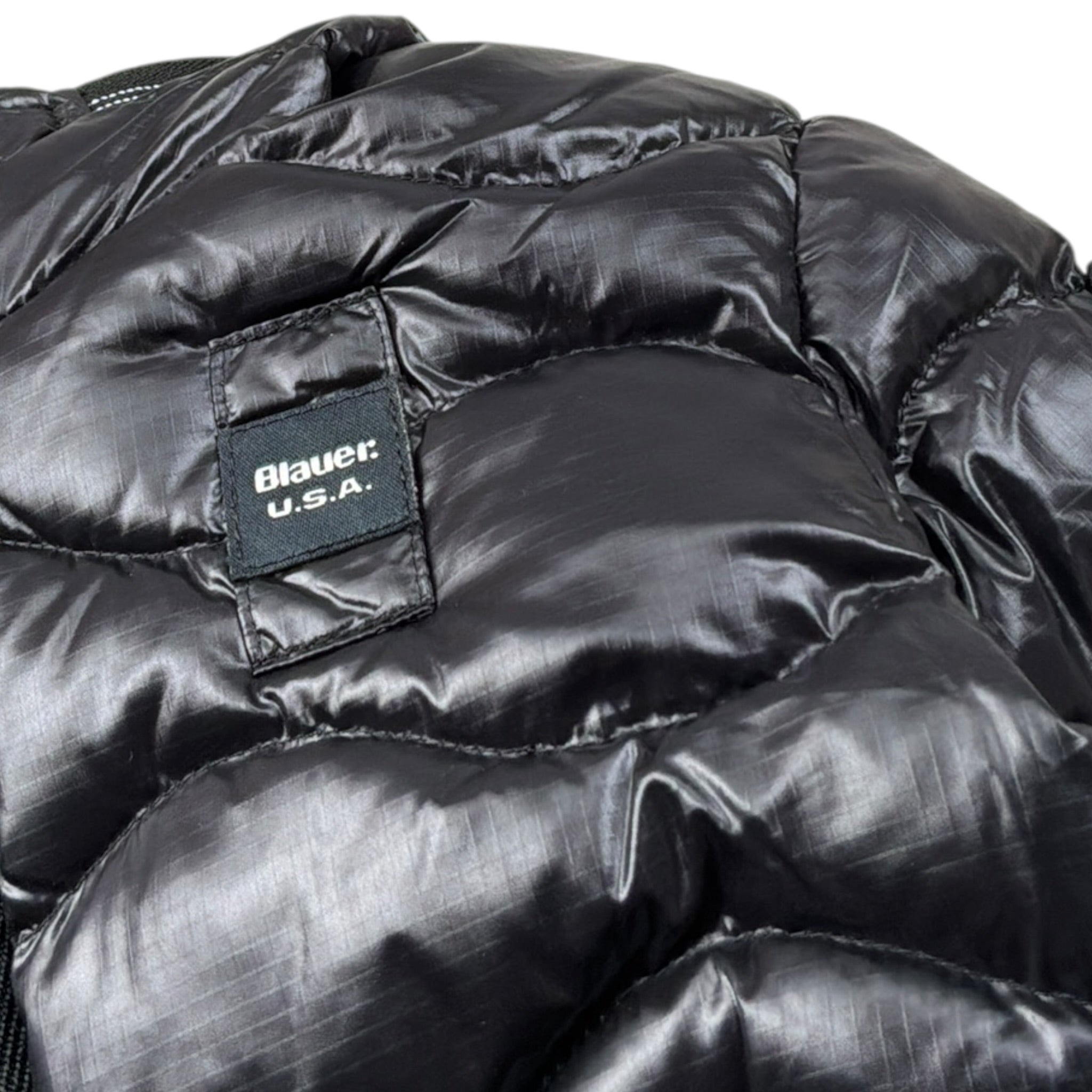 Blauer Giubbino tinta unita con Zip E Cappuccio Nero per Neonato 25WBBXC02456 NERO BLAUER 