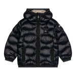 Blauer Giubbino tinta unita con Zip E Cappuccio Nero per Neonato 25WBBXC02456XXX NERO BLAUER 