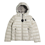 Blauer Giubbino tinta unita con Zip E Cappuccio Beige per Bambina 25WBLGC02391X BEIGE BLAUER 