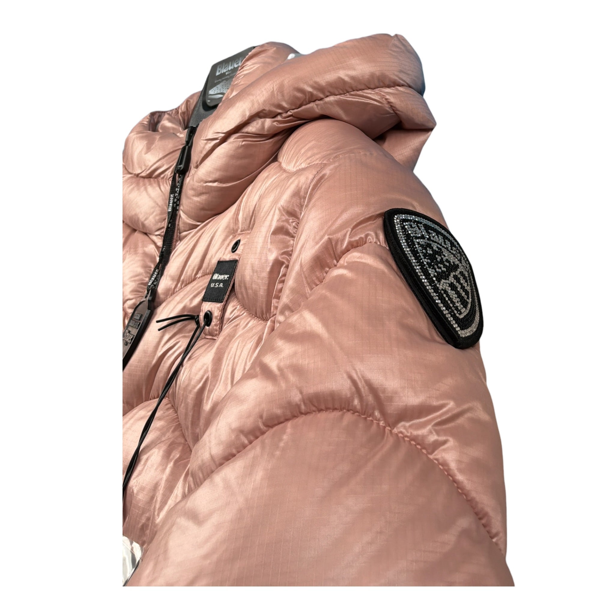 Blauer Giubbino tinta unita con Zip E Cappuccio Rosa per Neonata 25WBLGC02394N ROSA BLAUER 