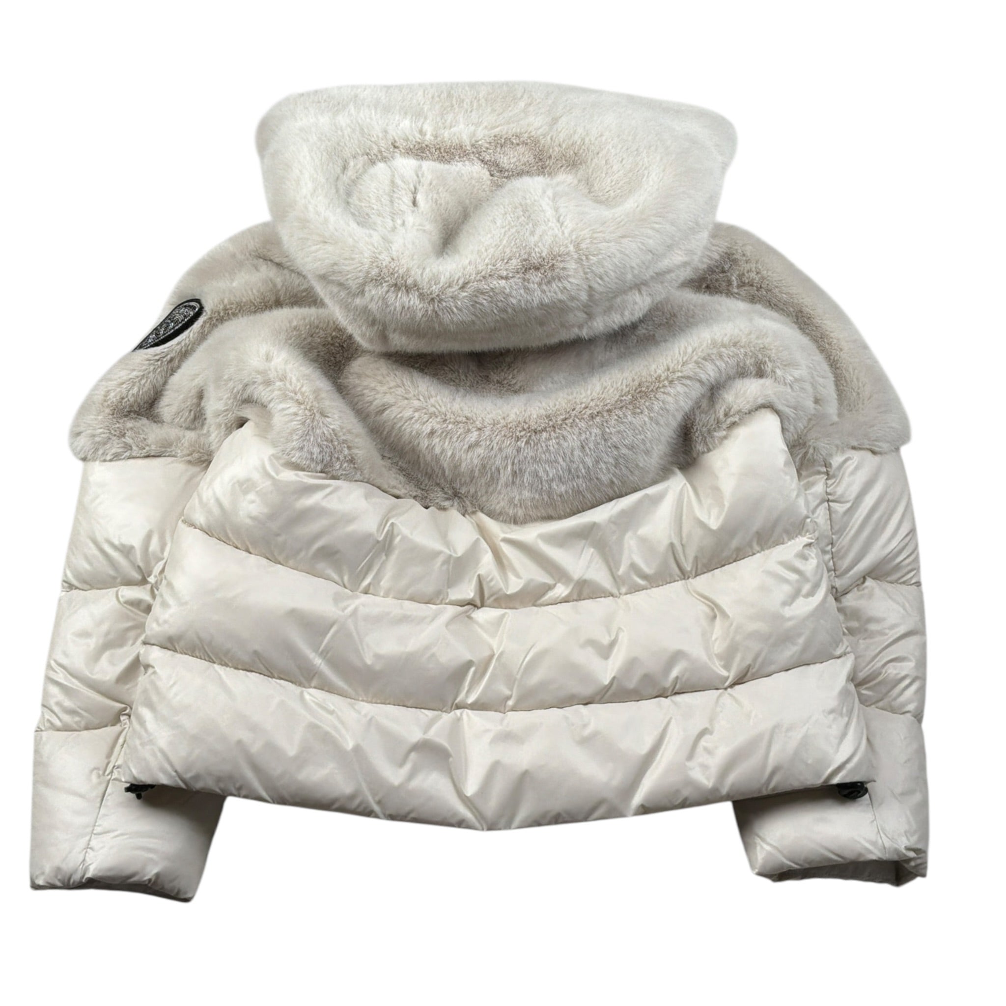 Blauer Giubbino tinta unita con Zip E Cappuccio Beige per Bambina 25WBLGC02411J BEIGE BLAUER 
