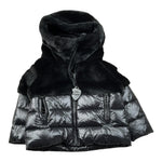 Blauer Giubbino tinta unita con Zip E Cappuccio Nero per Bambina 25WBLGC02411J NERO BLAUER 