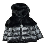 Blauer Giubbino tinta unita con Zip E Cappuccio Nero per Bambina 25WBLGC02411J NERO BLAUER 
