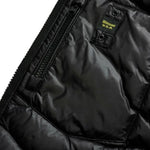 Blauer Giubbino tinta unita con Zip E Cappuccio Nero per Bambino 25WBLKC03438 NERO BLAUER 