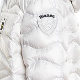 Blauer Giubbino tinta unita con Zip E Cappuccio Bianco per Bambino 25WBLKC03438X BIANCO BLAUER 