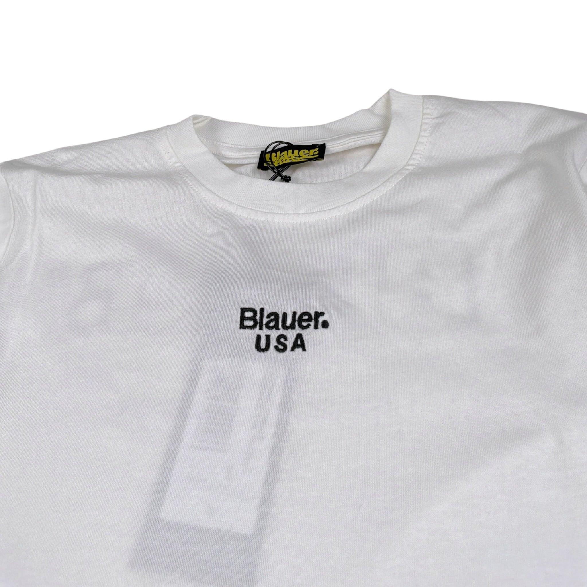 Blauer Shirt tinta unita con Stampa Bianco per Bambino 25WBLKH01476J BIANCO BLAUER 