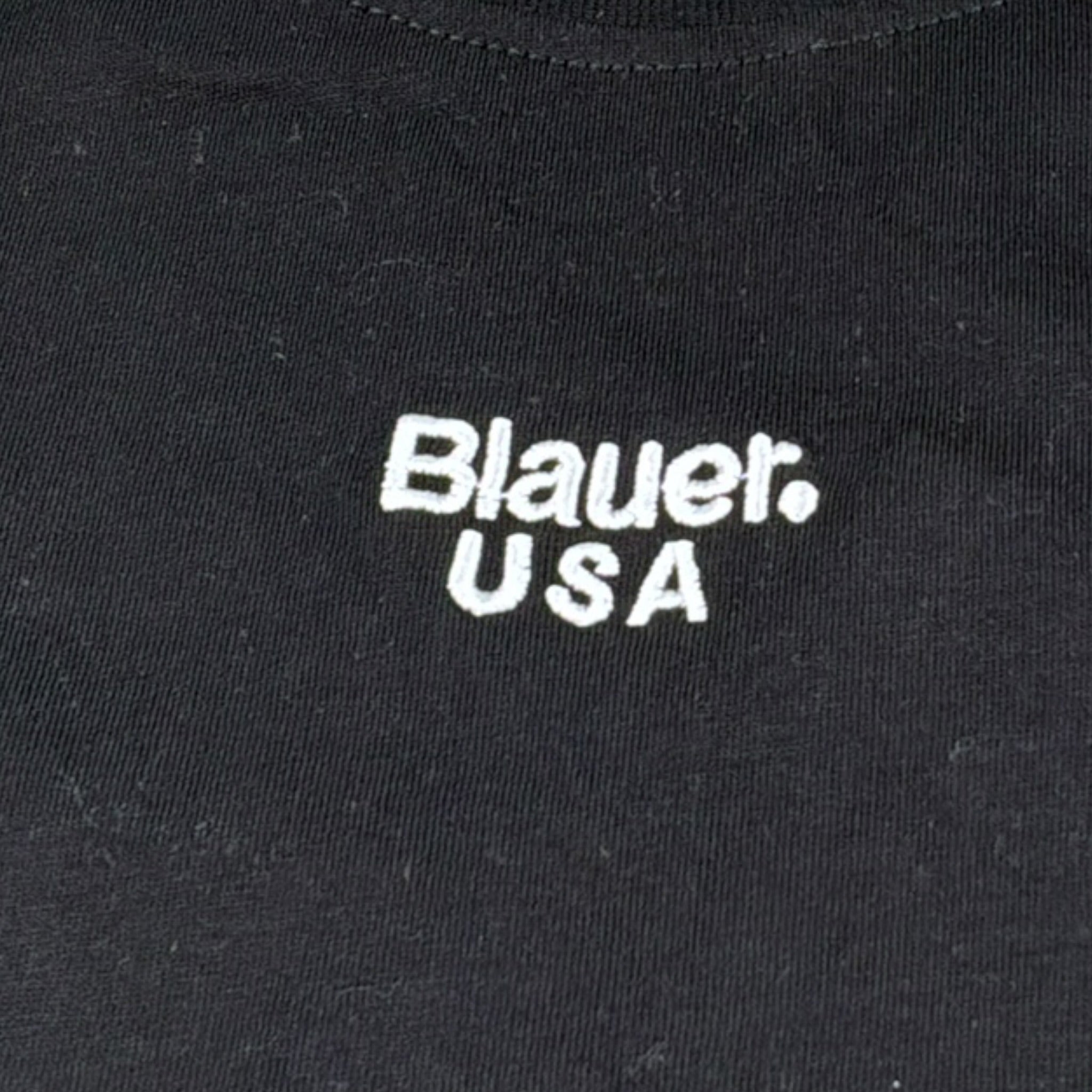 Blauer Shirt tinta unita con Stampa Nero per Bambino 25WBLKH01476J NERO BLAUER 