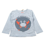 Boboli Shirt Girocollo tinta unita con Stampa Azzurro per Neonato 117009 AZZURRO BOBOLI 