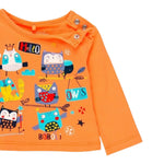 Boboli Shirt Girocollo tinta unita con Stampa Arancione per Neonato 138002 ARANCIONE BOBOLI 