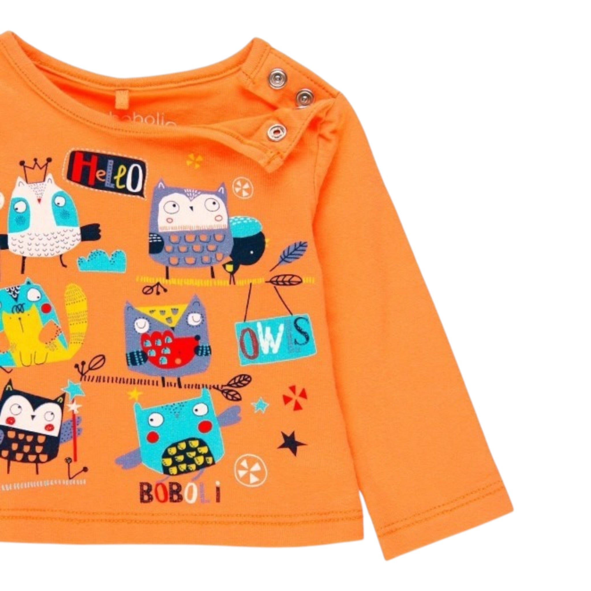 Boboli Shirt Girocollo tinta unita con Stampa Arancione per Neonato 138002 ARANCIONE BOBOLI 