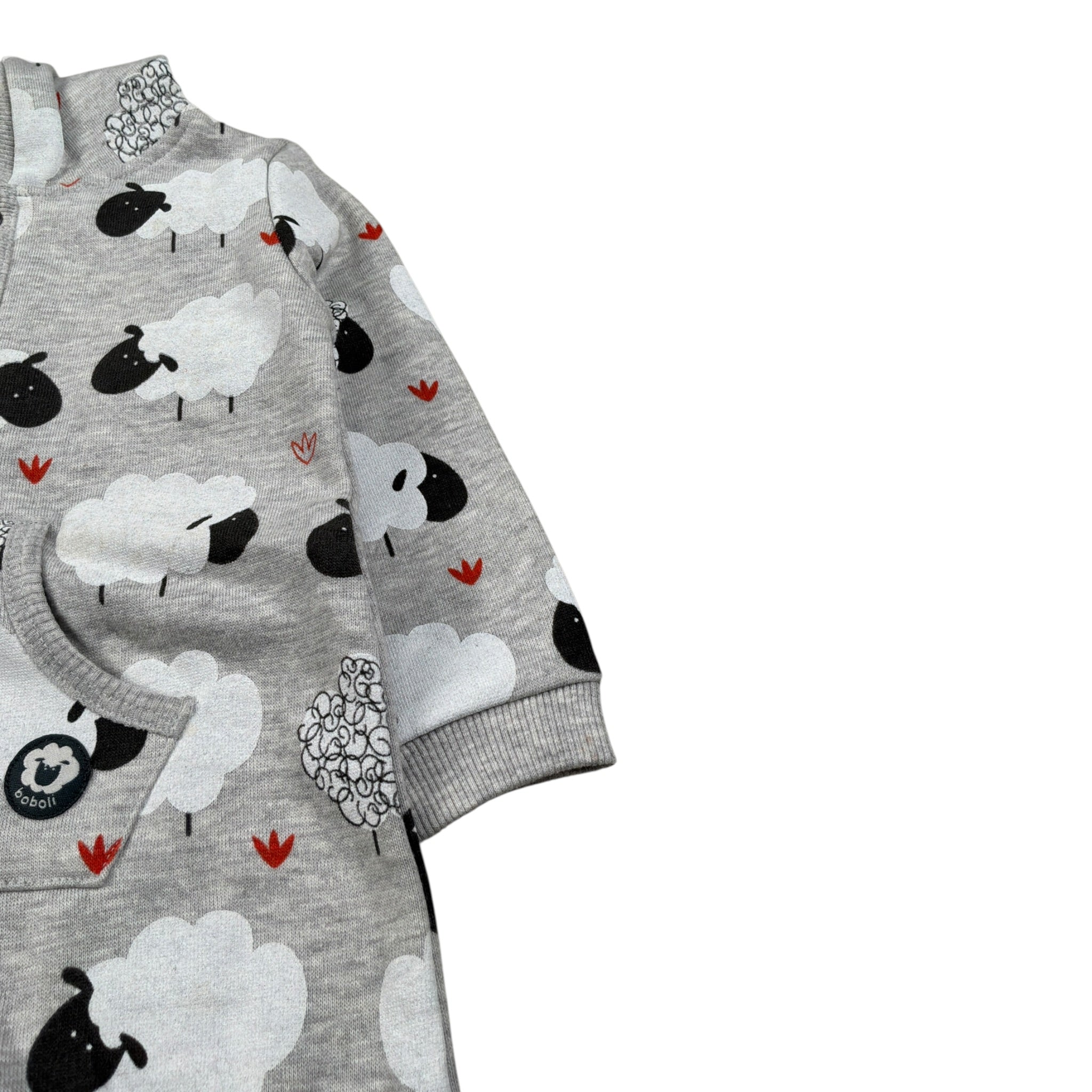 Boboli Tutina Manica Lunga tinta unita Grigio per Neonato 148047 GRIGIO BOBOLI 