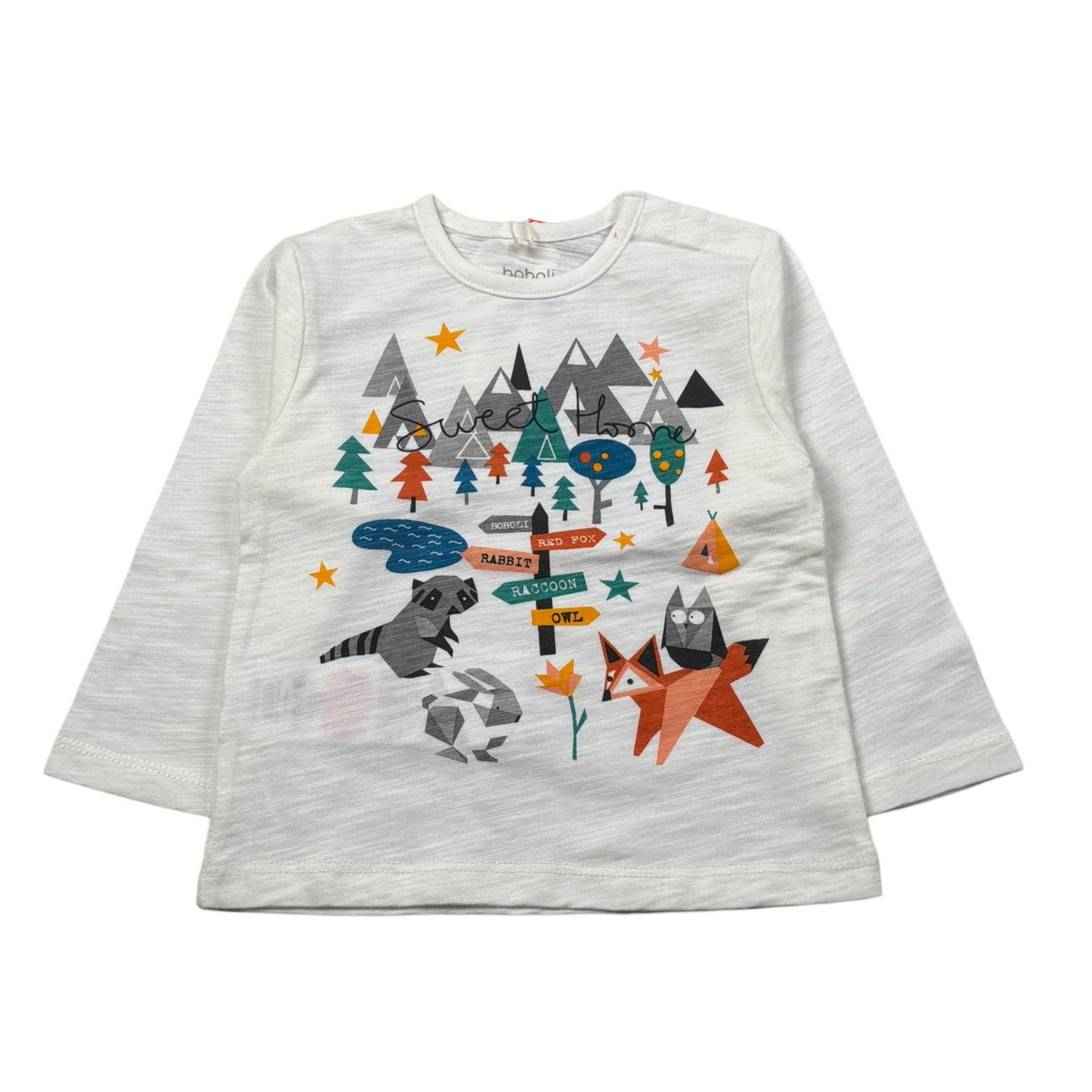 Boboli Shirt Girocollo tinta unita con Stampa Bianco per Neonato 156002 BIANCO BOBOLI 