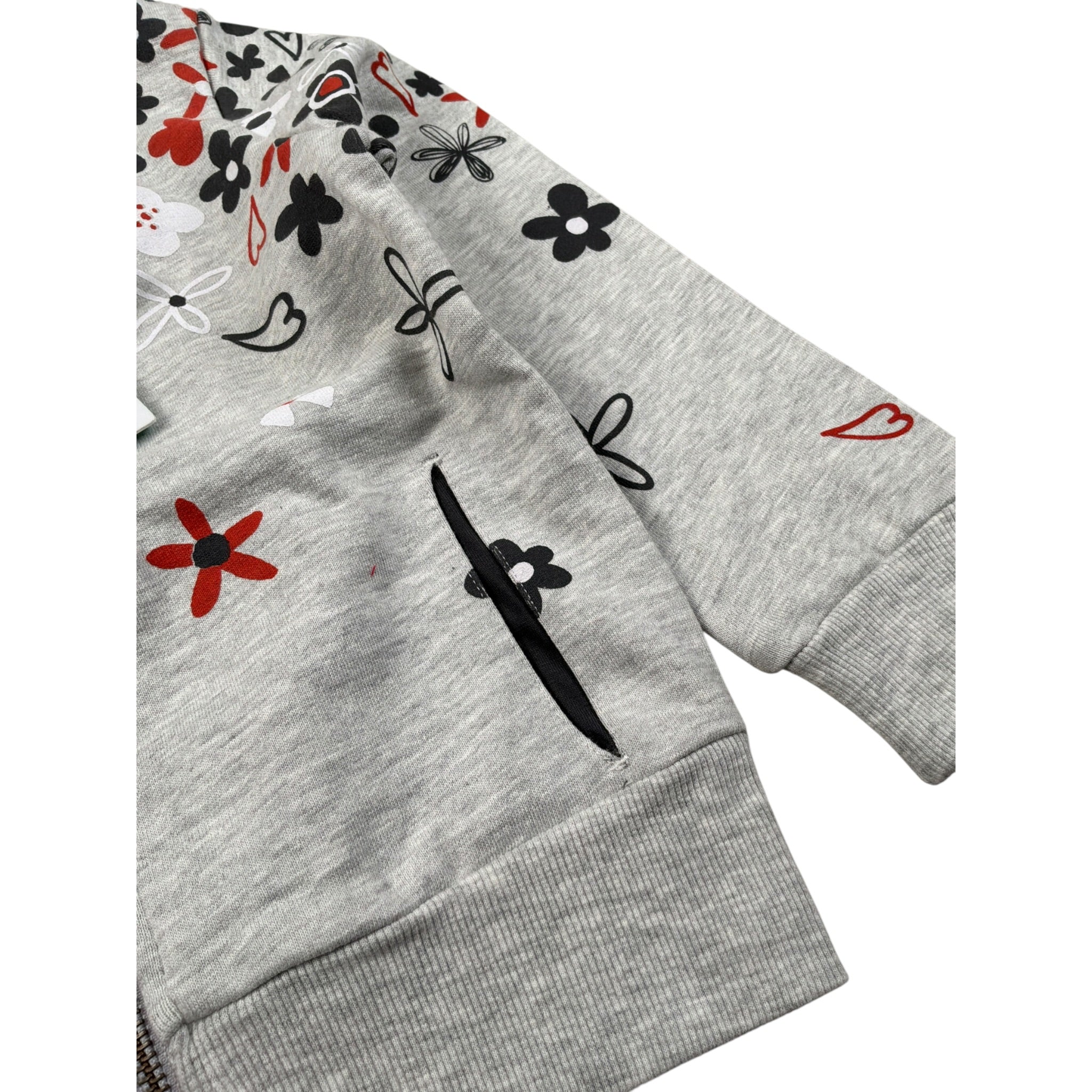 Boboli Felpa con Zip E Cappuccio tinta unita Grigio per Bambina 228125 GRIGIO BOBOLI 