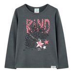 Boboli Shirt Girocollo tinta unita con Stampa Grigio per Bambina 417068 GRIGIO BOBOLI 