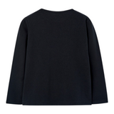 Boboli Shirt tinta unita Girocollo con Stampa Nero per Bambina 457006 NERO BOBOLI 