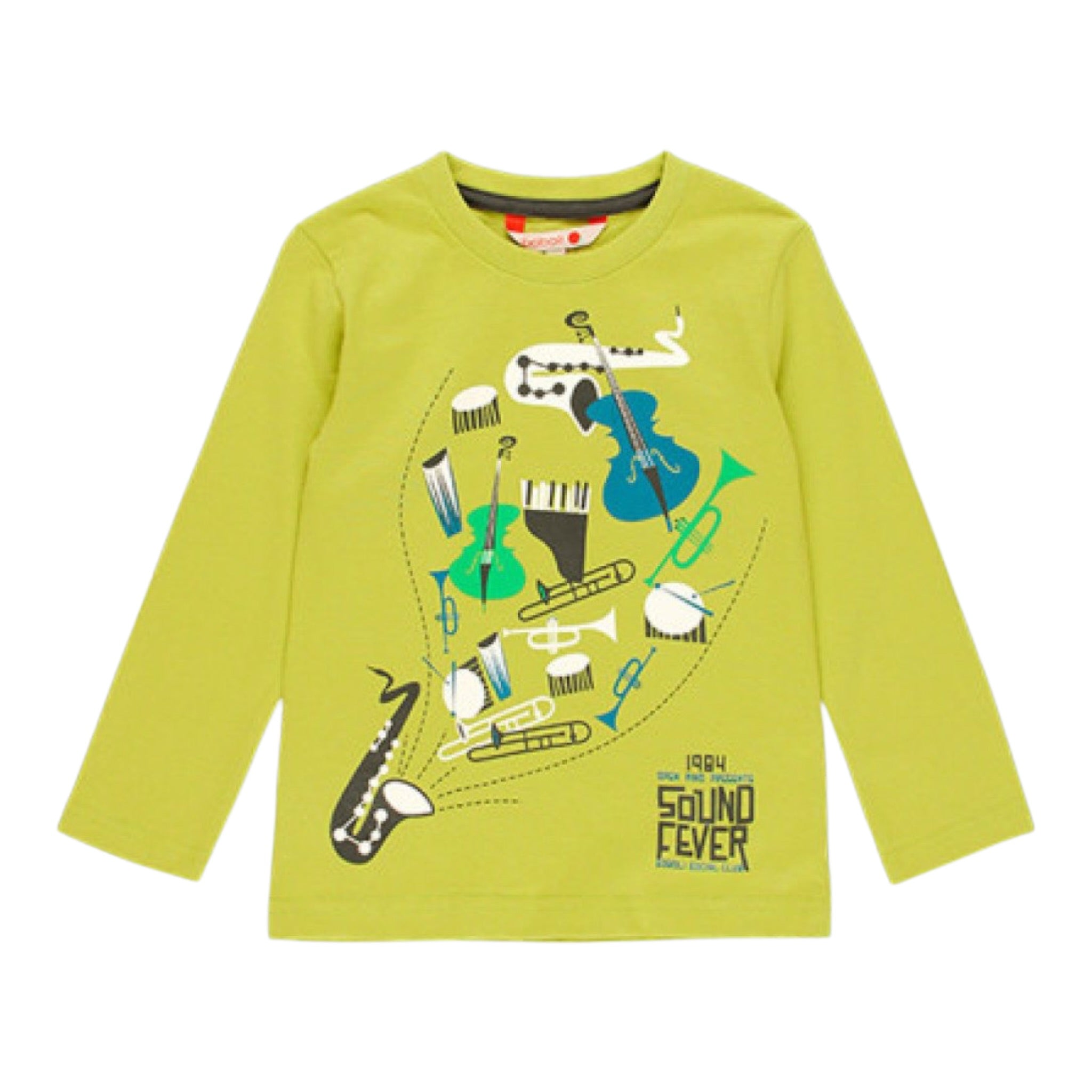 Boboli Shirt Girocollo tinta unita con Stampa Verde per Bambino 591005 VERDE BOBOLI 