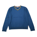 Boboli Maglia con Collo A V tinta unita Blu per Bambino 736455 BLU BOBOLI 