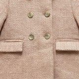 Bonpoint Cappotto tinta unita con Bottoni Rosa per Neonata BA036 ROSA BONPOINT 