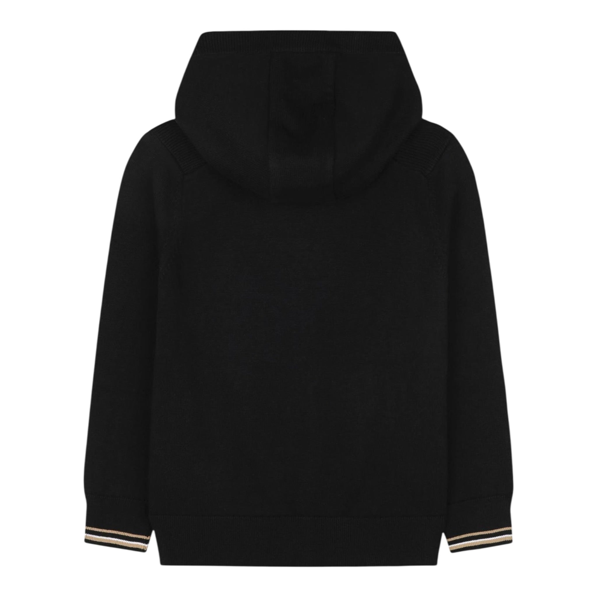 Boss Maglia tinta unita con Zip E Cappuccio Nero per Bambino J52309X NERO BOSS 