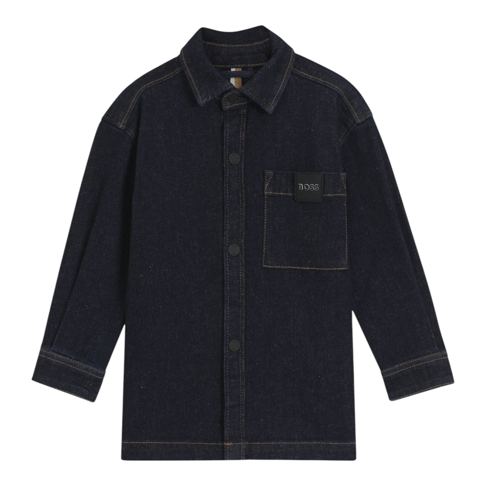 Boss Camicia In Denim tinta unita Blu per Bambino J52316 BLU BOSS 