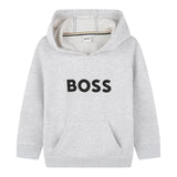 Boss Felpa tinta unita con Cappuccio E Stampa Grigio per Bambino J52351 GRIGIO BOSS 