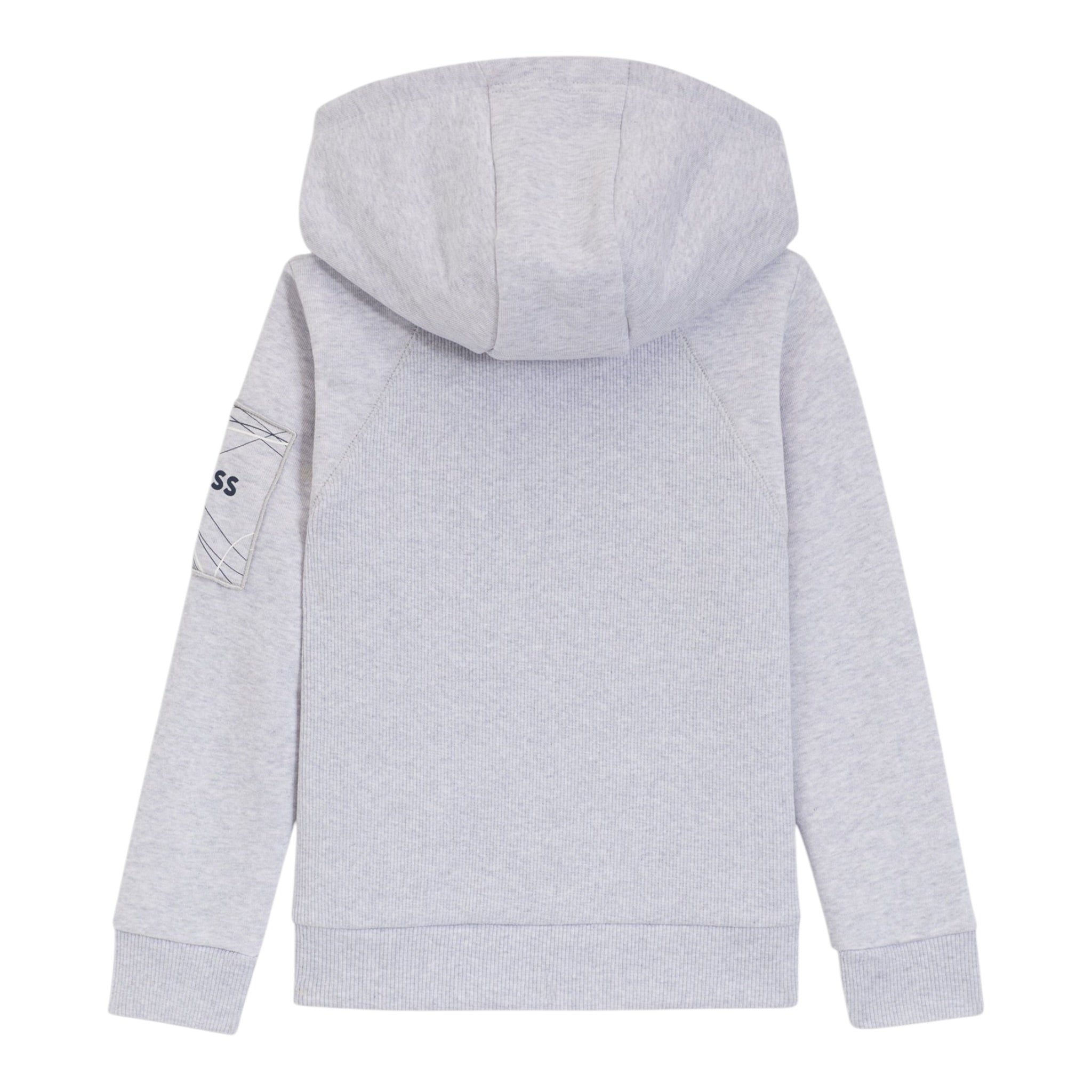 Boss Felpa tinta unita con Cappuccio Grigio per Bambino J52354 GRIGIO BOSS 