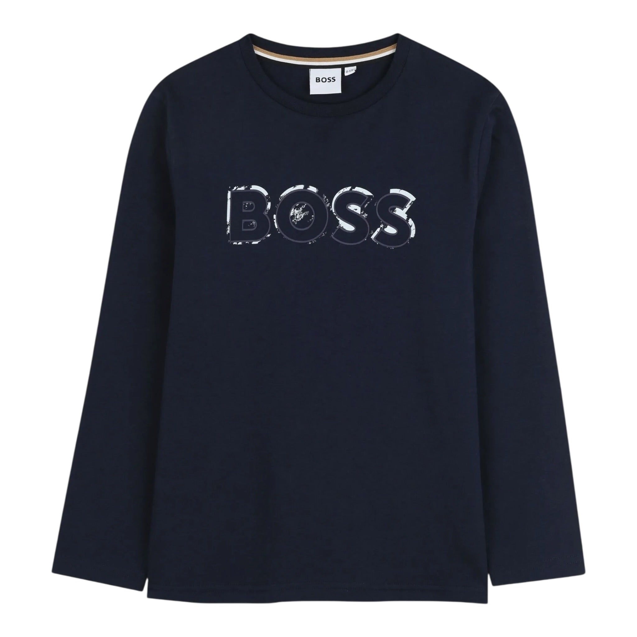 Boss Shirt tinta unita con Stampa Blu per Bambino J52380 BLU BOSS 