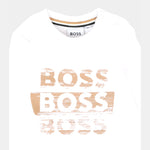 Boss Shirt tinta unita con Logo Bianco per Neonato J52463 BIANCO BOSS 