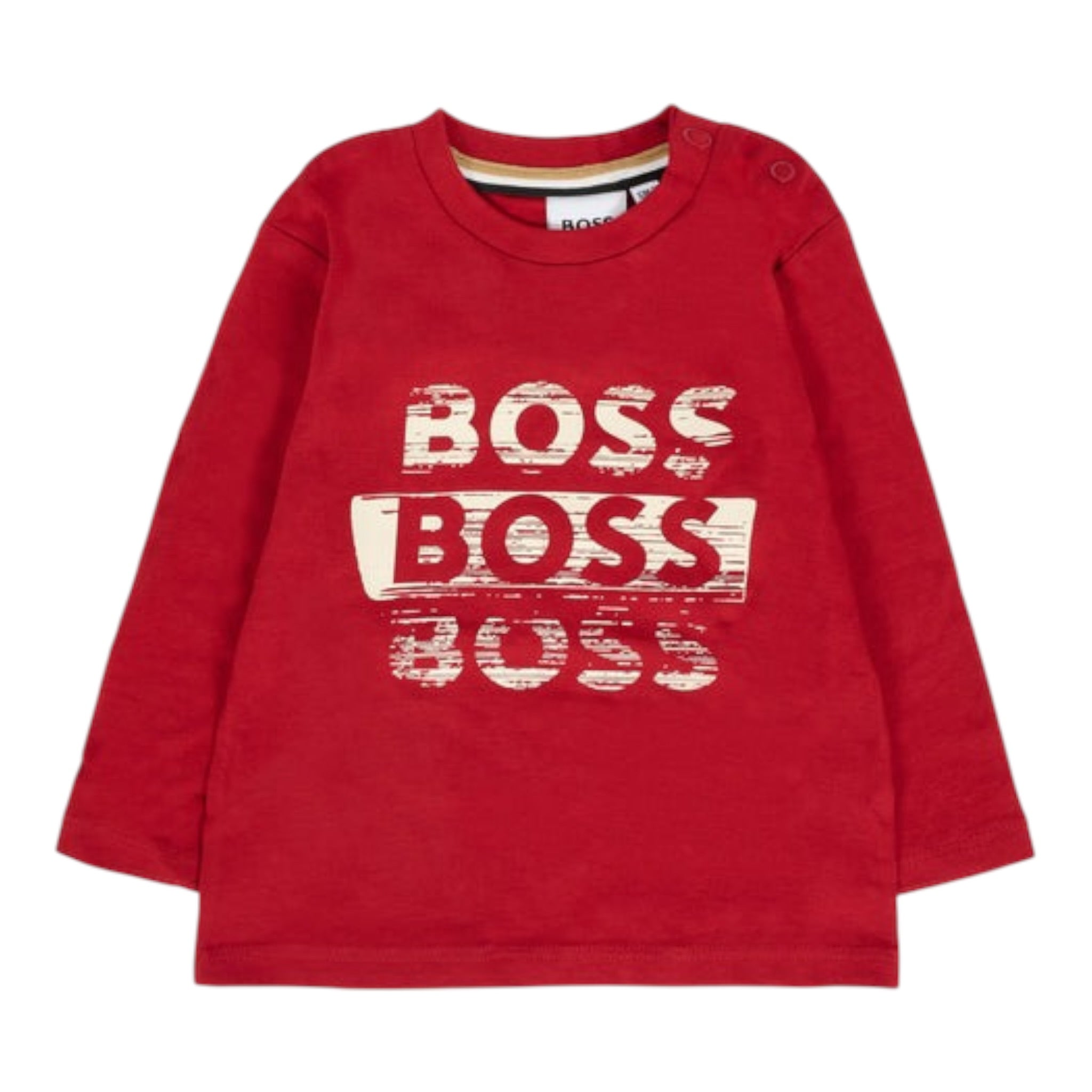 Boss Shirt tinta unita con Logo Rosso per Bambino J52463XJ ROSSO BOSS 