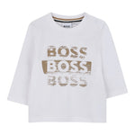 Boss Shirt tinta unita con Logo Bianco per Neonato J52463XX BIANCO BOSS 