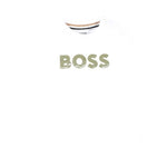 Boss Shirt Girocollo tinta unita con Stampa Bianco per Neonato J52467 BIANCO BOSS 