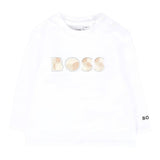 Boss Shirt tinta unita con Logo Bianco per Neonato J52514 BIANCO BOSS 