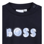 Boss Shirt tinta unita con Logo Blu per Neonato J52514 BLU BOSS 