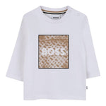 Boss Shirt tinta unita con Logo Bianco per Neonato J52715 BIANCO BOSS 