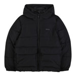 Boss Giubbino tinta unita con Zip E Cappuccio Nero per Bambino JF2396 NERO BOSS 
