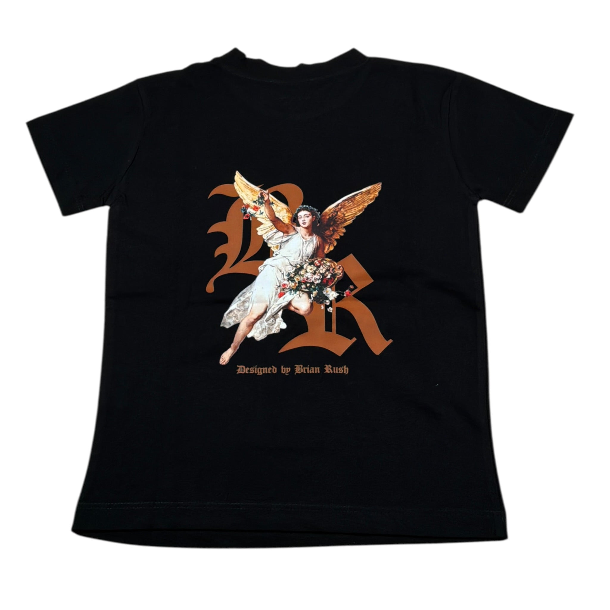 Brian Rush T-Shirt Girocollo tinta unita con Stampa Nero per Bambina 8325 NERO BRIAN RUSH 